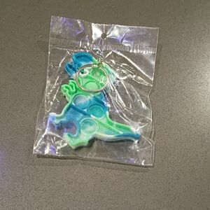 Dinosaur Pop Fidget Keychain - Blue and Green